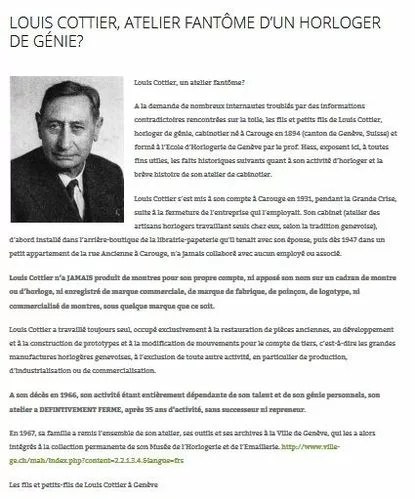 Louis Cottier la vérité